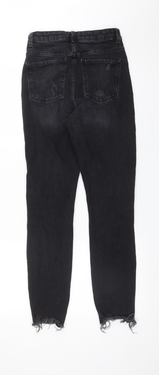 DENIM CO Womens Black Cotton Straight Jeans Size 6 L27 in Regular