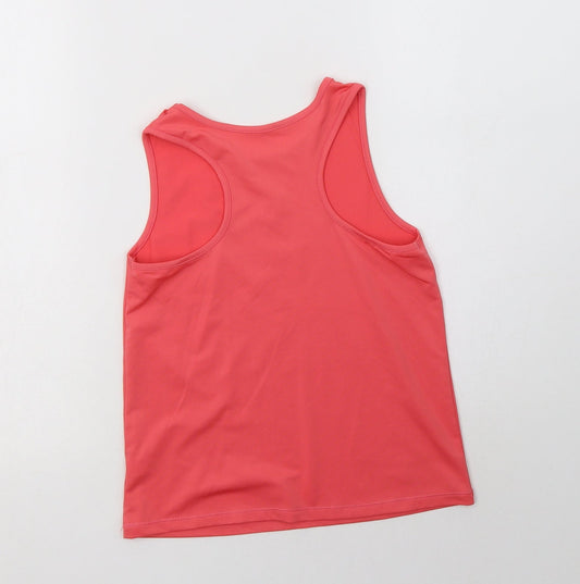 George Girls Pink Polyester Basic Tank Size 9-10 Years Crew Neck