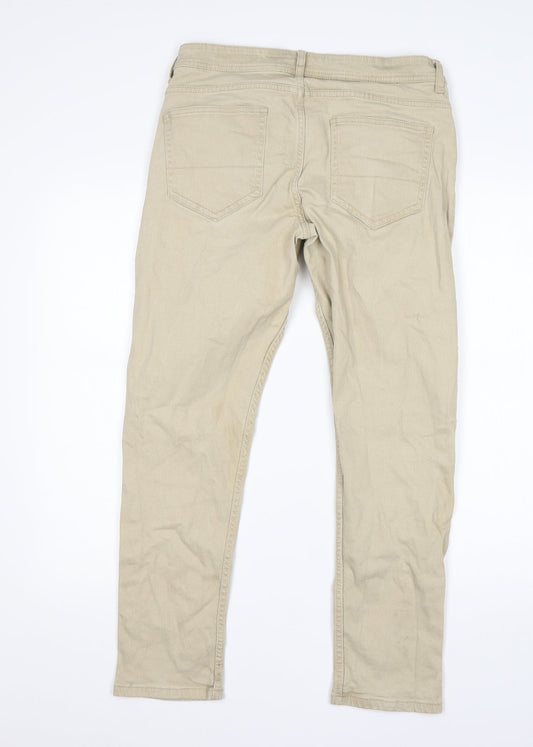 Denim Co Mens Beige Cotton Skinny Jeans Size 32 L27 in Regular