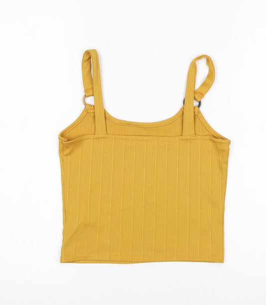 New Look Girls Yellow Polyester Basic Tank Size 12-13 Years Round Neck