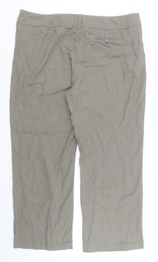 BHS Womens Beige Linen Trousers Size 20 L29 in Regular