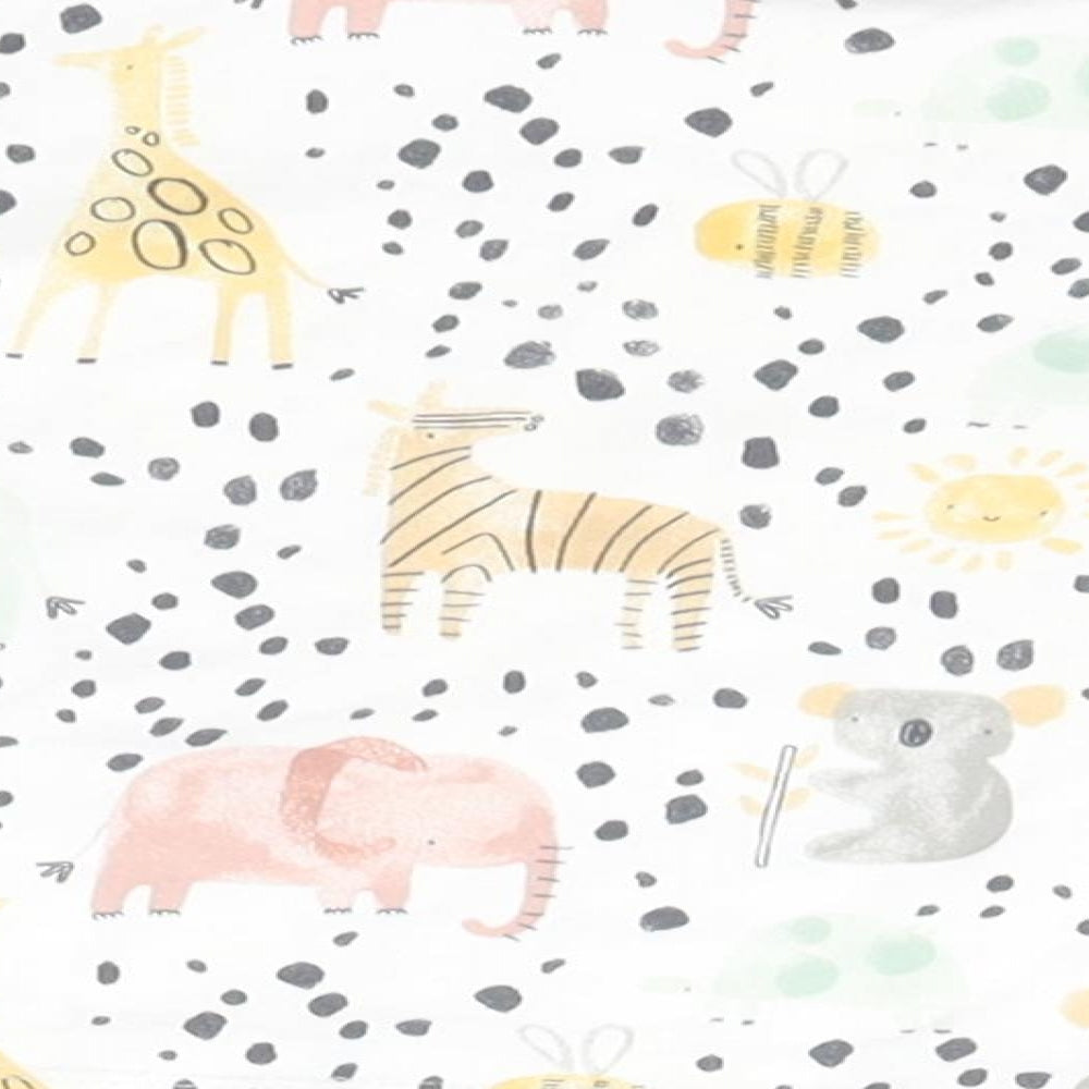 NEXT Baby White Animal Print Cotton Basic T-Shirt Size 0-3 Months Round Neck - Animals