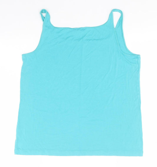 Bonmarché Womens Green Viscose Basic Tank Size 20 Round Neck