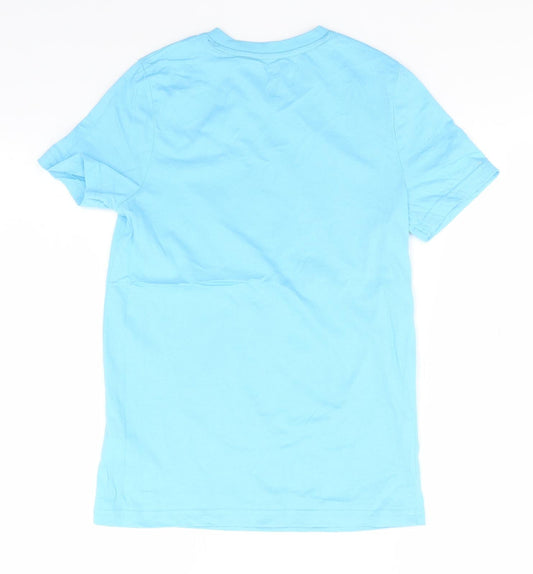 F&F Boys Blue Cotton Basic T-Shirt Size 10-11 Years Round Neck - Miami, Dinosaurs