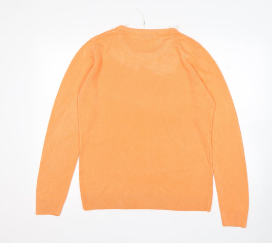 Paramour Womens Orange Round Neck Acrylic Pullover Jumper Size M
