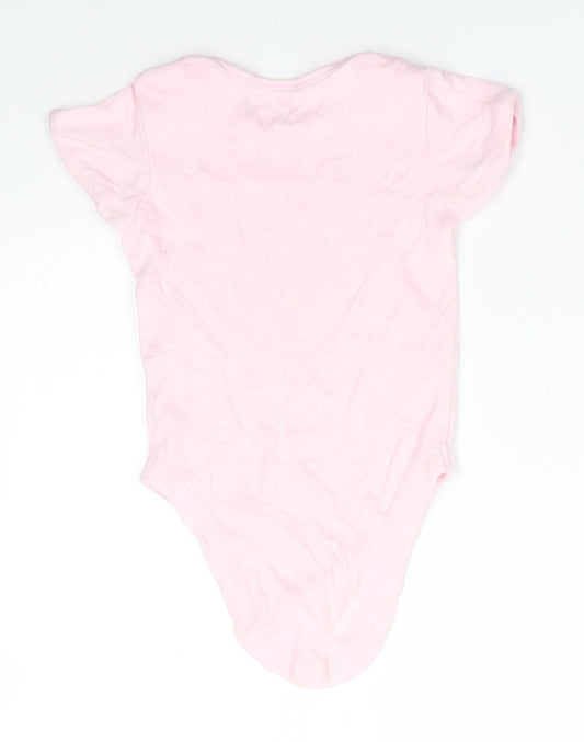 George Girls Pink Animal Print Cotton Romper One-Piece Size 9-12 Months Snap - Rabbit I Love Mummy Pale pink
