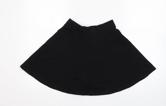 RR Girls Black Viscose Skater Skirt Size 14 Years Regular
