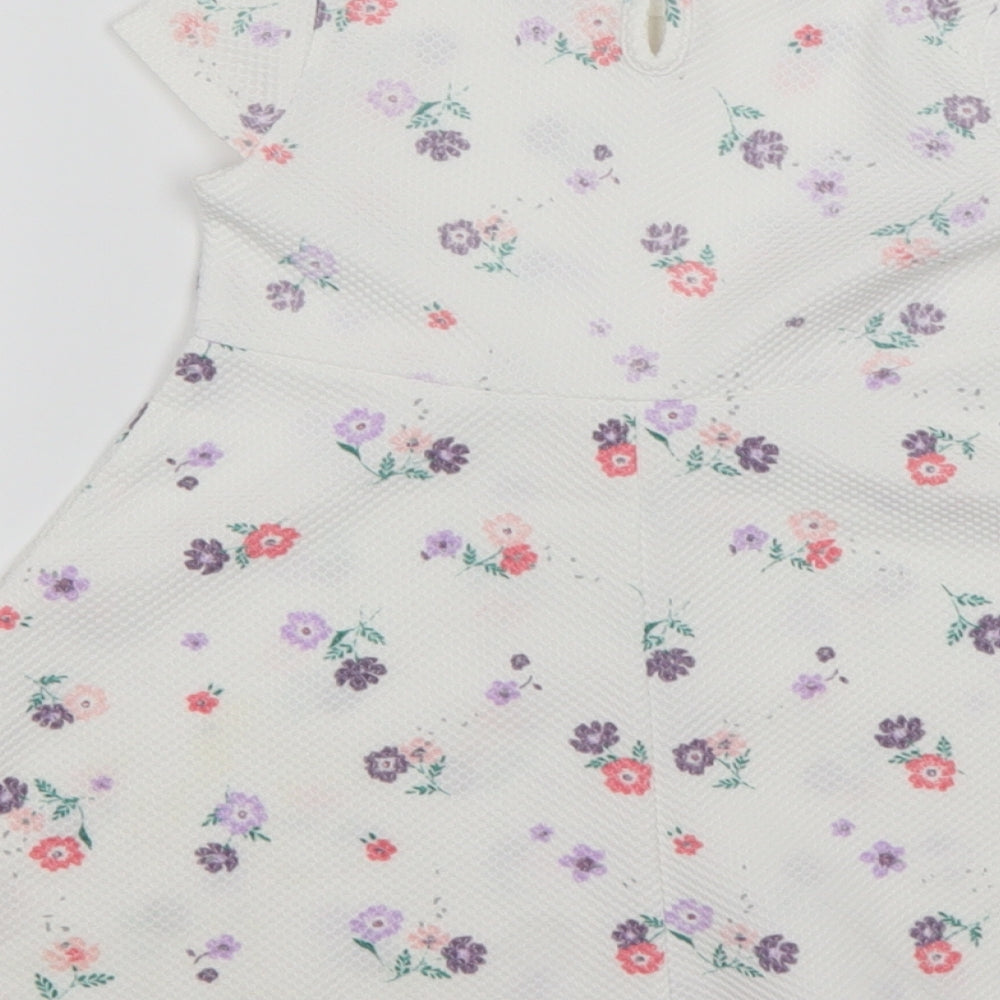 So Cute Girls Multicoloured Floral Polyester A-Line Size 12-18 Months Round Neck