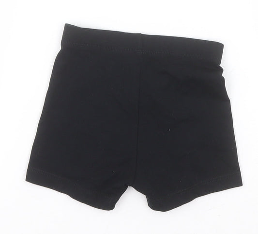George Boys Black Cotton Compression Shorts Size 4-5 Years Regular