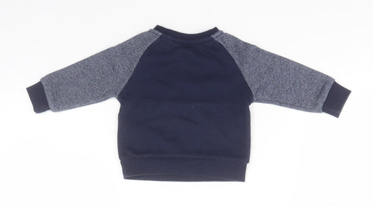 Primark Baby Blue Cotton Pullover Jumper Size 6-9 Months - Forest Friends, Bears