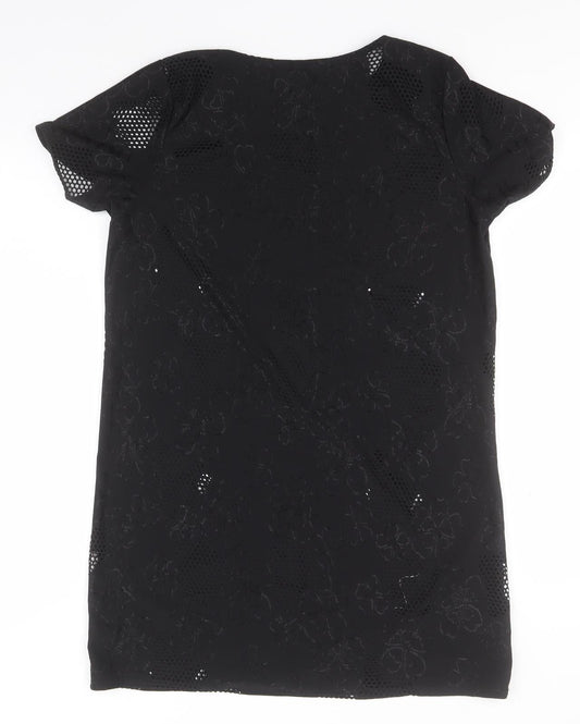 Zuppe Womens Black Basic T-Shirt Size 14 Round Neck
