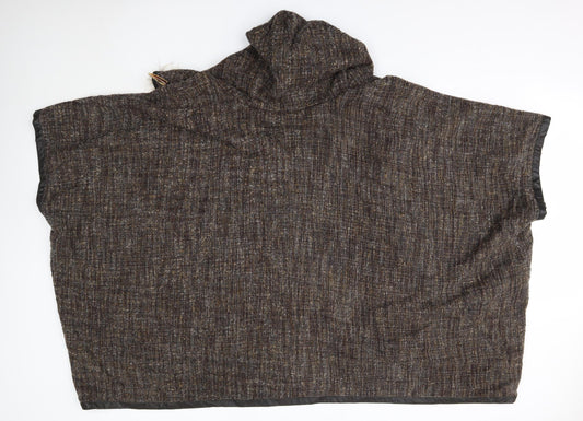 Aftershock Womens Brown V-Neck Acrylic Cardigan Jumper Size S