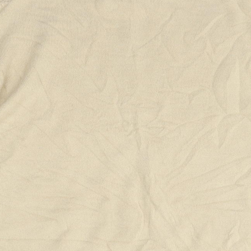 M&S Womens Beige High Neck Acrylic Pullover Jumper Size 12