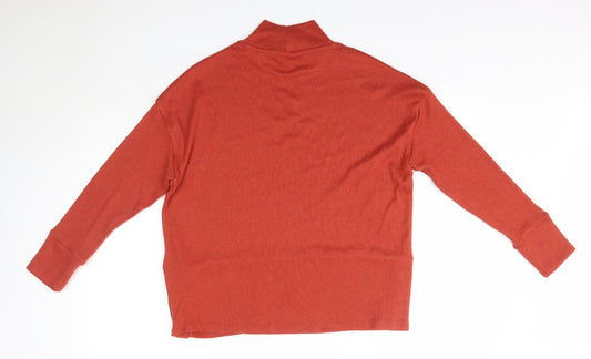 Pep & Co Womens Orange High Neck Polyester Pullover Jumper Size 8