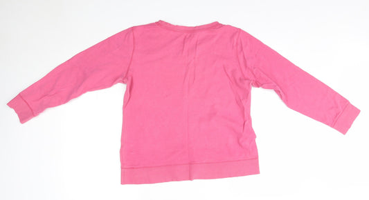 Sussan Womens Pink Round Neck 100% Cotton Pullover Jumper Size M