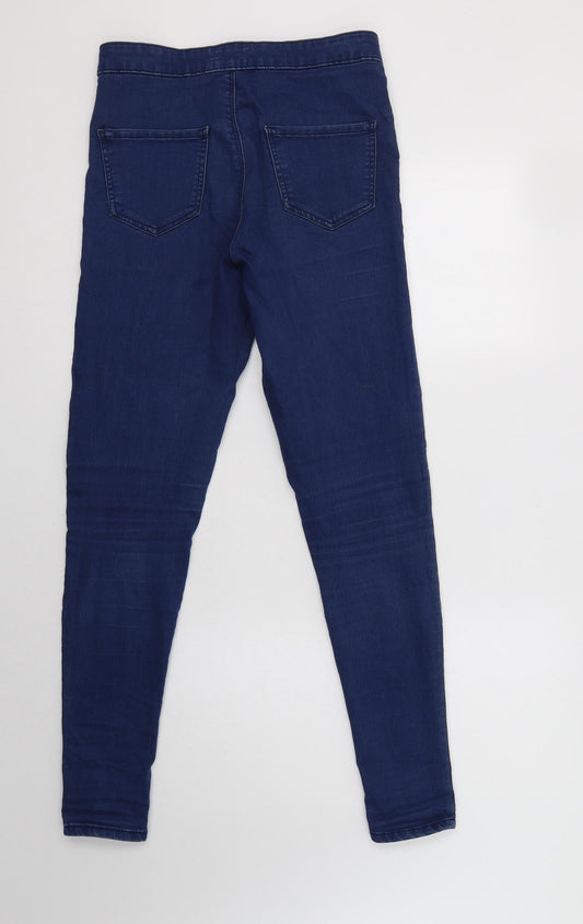 Miss Se Womens Blue Cotton Flared Jeans Size 10 L32 in Regular Button