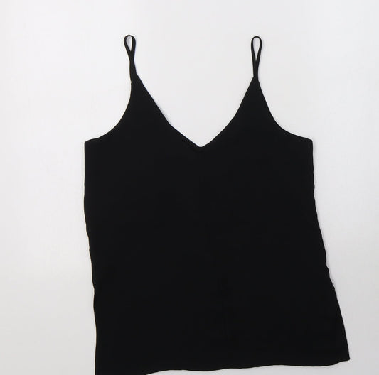H&M Womens Black Polyester Camisole Blouse Size 8 V-Neck