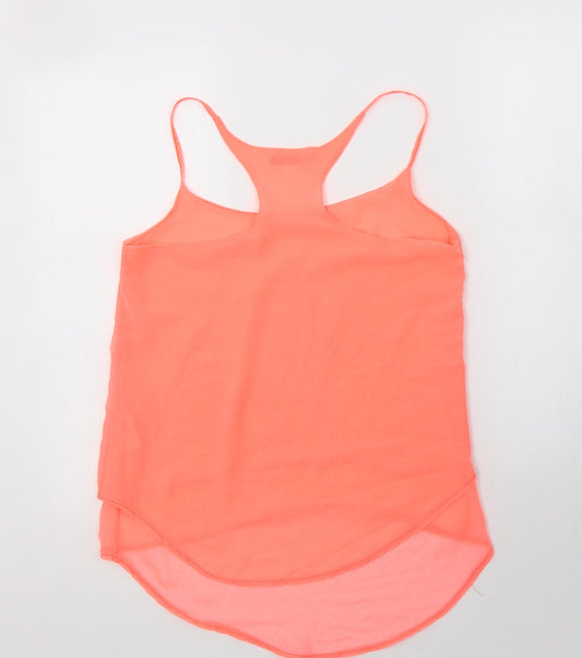Shana Womens Pink Polyester Camisole Blouse Size S Round Neck