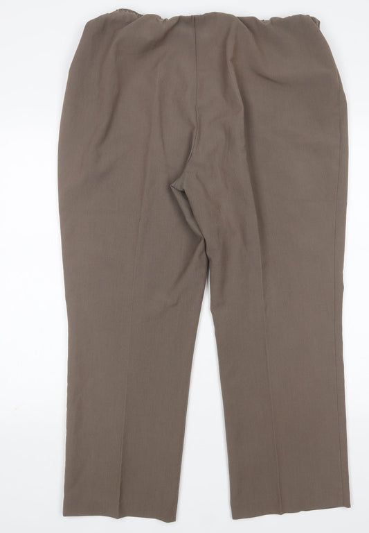 Classics Womens Brown Polyester Trousers Size 18 L29 in Regular
