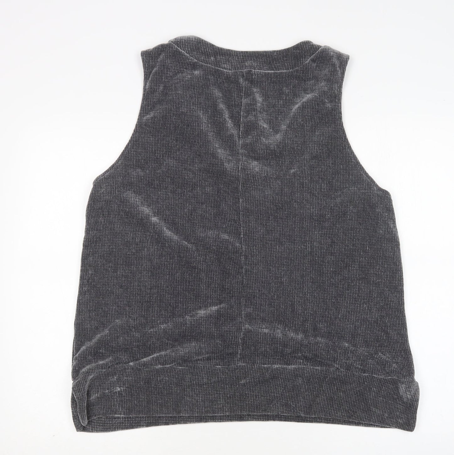PRETTYLITTLETHING Womens Grey V-Neck Polyester Vest Jumper Size 8