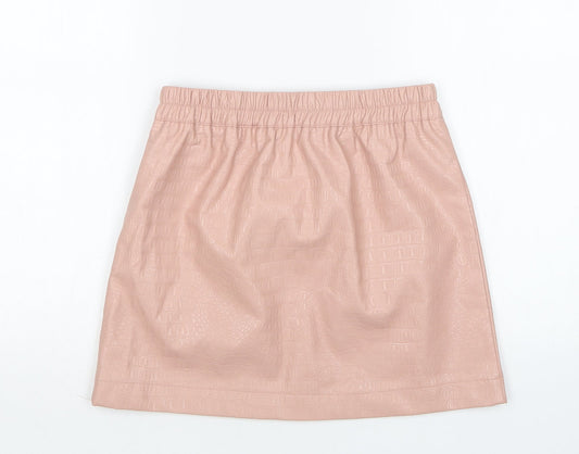 Lola Skye Womens Pink Animal Print Viscose Mini Skirt Size 8
