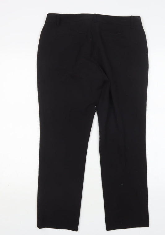 New York Company Womens Black Polyester Trousers Size 6 L28 in Regular
