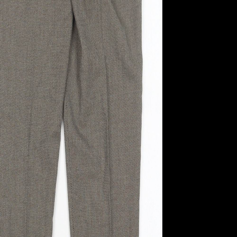 Papaya Womens Brown Polyester Trousers Size 10 L28 in Regular
