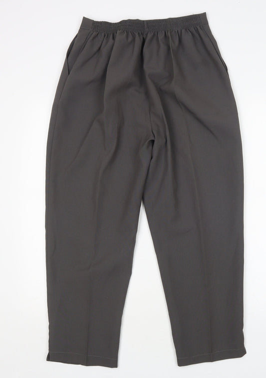 Preworn Womens Grey Trousers Size 14 L26 in Regular