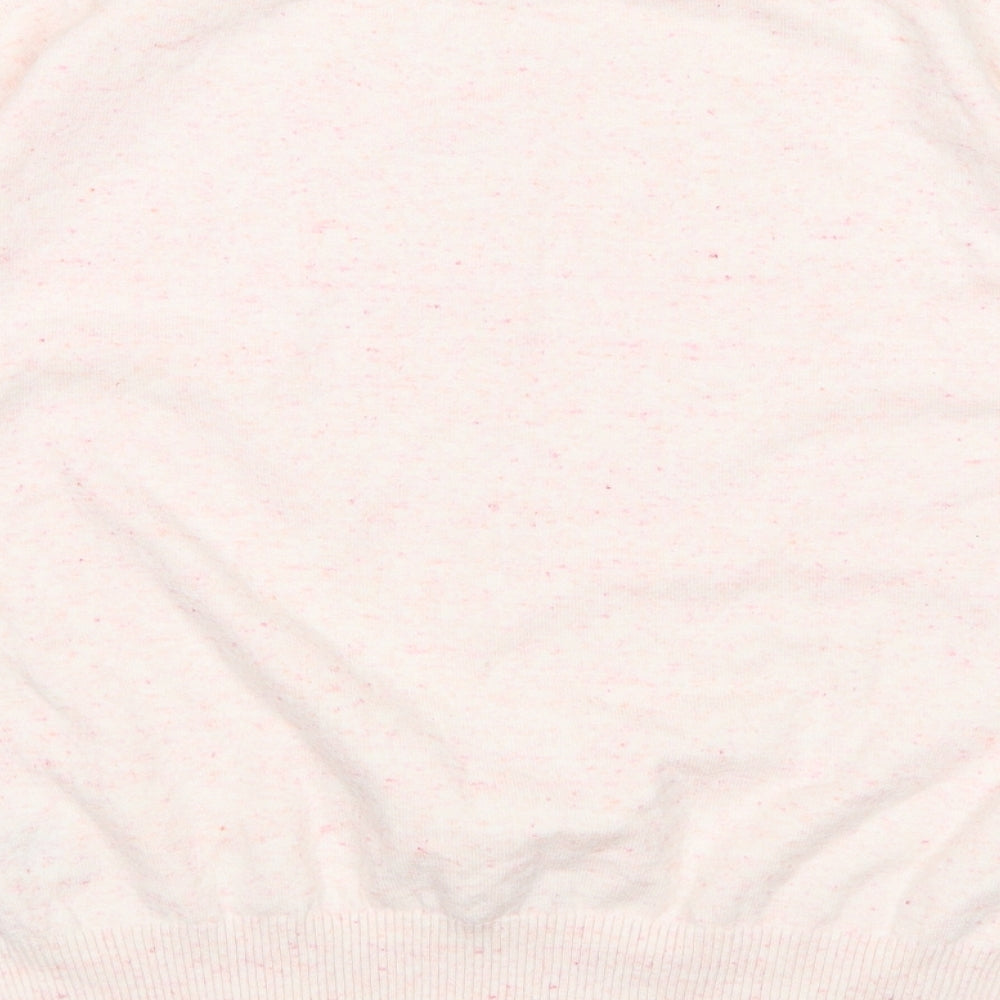 M&S Womens Pink Mock Neck Cotton Pullover Jumper Size S