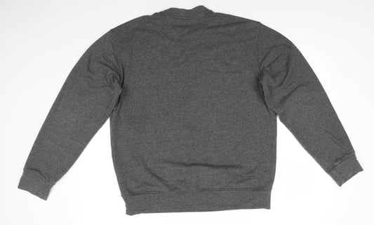 JACHS Mens Grey Polyester Pullover Sweatshirt Size M - Dark Grey Mix