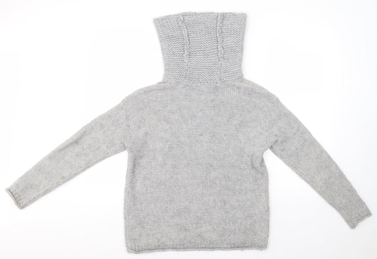 Esprit Womens Grey Roll Neck Acrylic Pullover Jumper Size XS