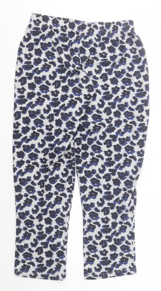 Preworn Womens Grey Animal Print Cotton Sweatpants Trousers Size 8 L28 in Regular