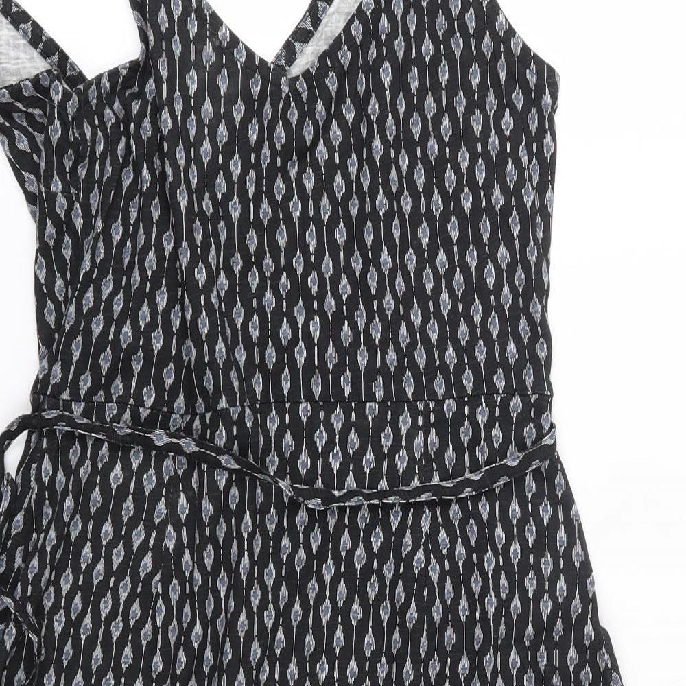 H&M Womens Black Cotton A-Line Size S V-Neck