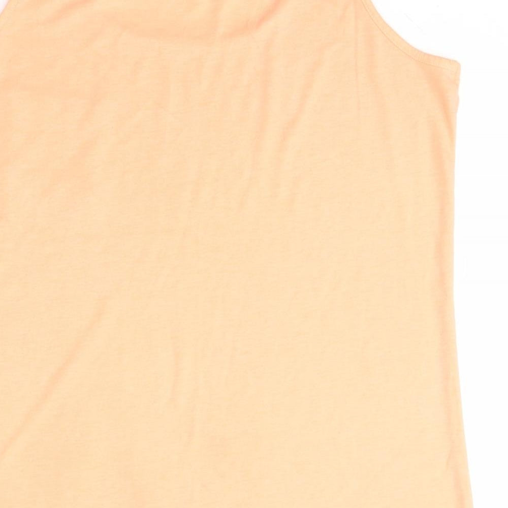 Select Womens Orange Polyester Basic Tank Size 16 Round Neck