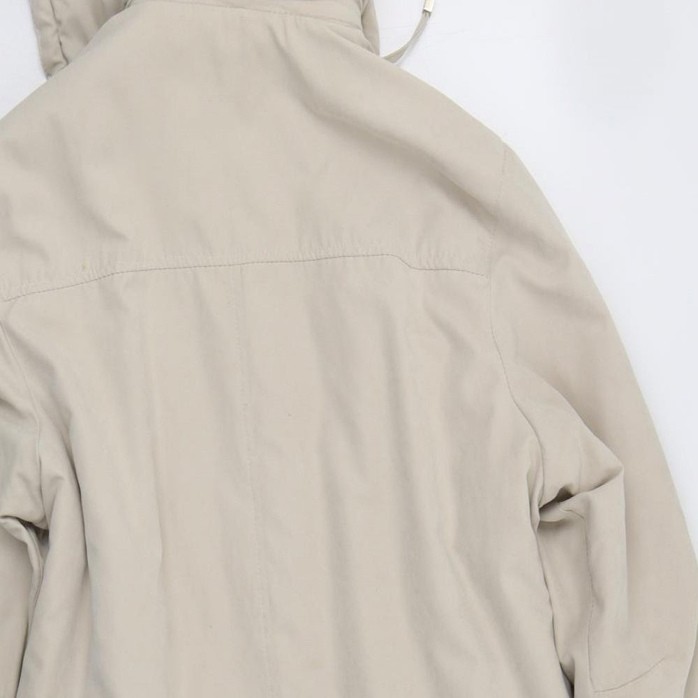 Katherine Hammond Womens Beige Overcoat Coat Size 14 Zip