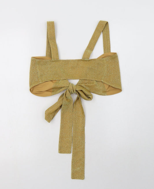 Mars The label Womens Gold Polyester Cropped Tank Size 6 Sweetheart - Bralette