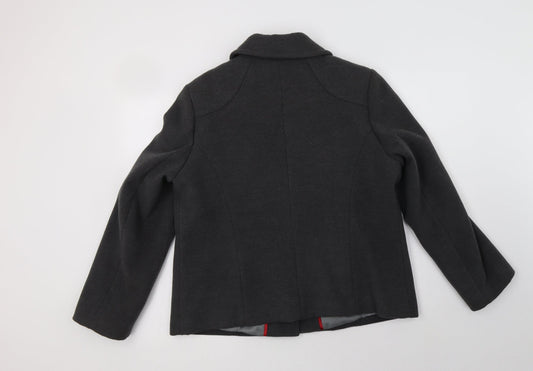 BM Womens Grey Pea Coat Coat Size 14 Button