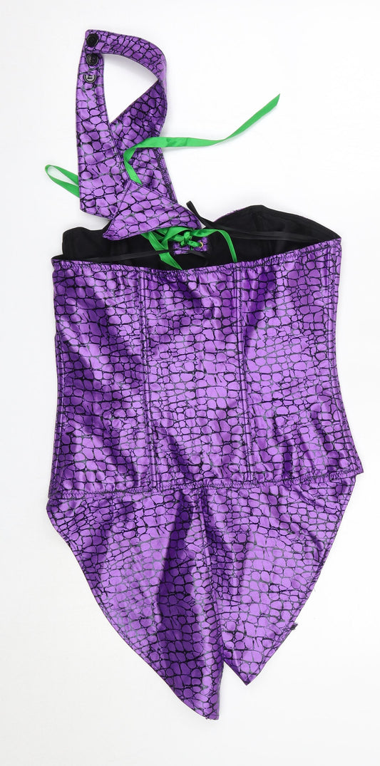 Suicide Squad Womens Purple Polyester Basic Blouse Size XL Halter