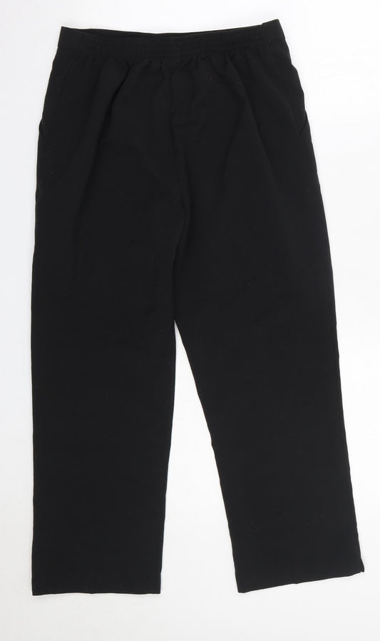 Preworn Womens Black Polyester Dress Pants Trousers Size 12 L23 in Regular
