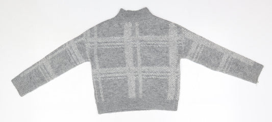 Primark Girls Grey High Neck Acrylic Pullover Jumper Size 7-8 Years