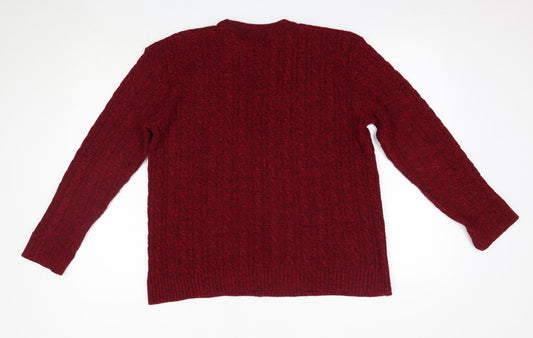 Choice Collection Womens Red Round Neck Acrylic Pullover Jumper Size S
