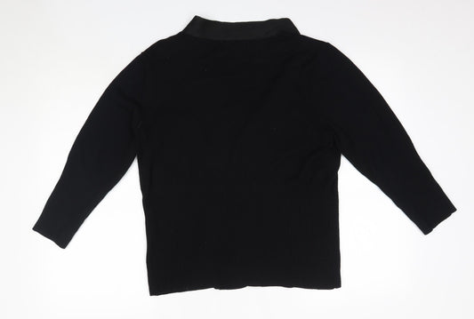 Klass Womens Black V-Neck Viscose Cardigan Jumper Size XL