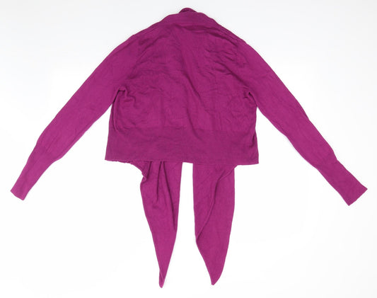 Dorothy Perkins Womens Purple V-Neck Viscose Cardigan Jumper Size 12 - Waterfall Cardigan