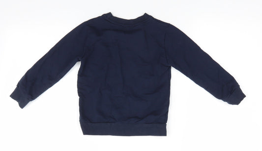 Little Hands Boys Blue Animal Print Pullover Sweatshirt Size 4-5 Years Pullover - Reindeer Head Navy Blue