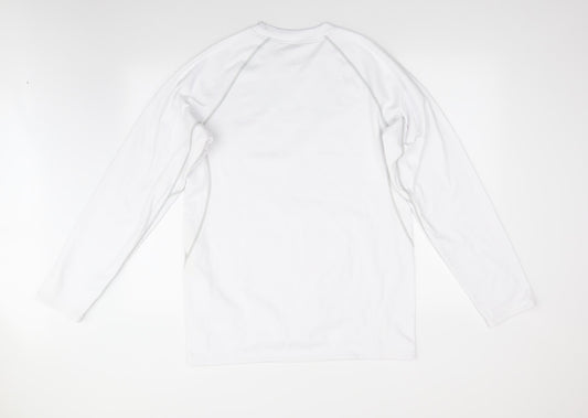 Preworn Mens White Polyester Pullover Sweatshirt Size 2XL - Grey top stitching M Motiff