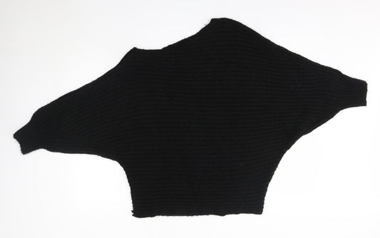 Topshop Womens Black Round Neck Acrylic Pullover Jumper Size XS