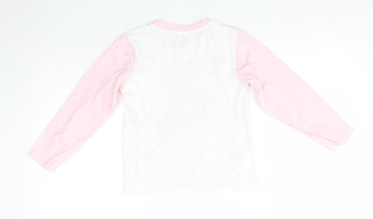 Sweet Dreams Girls Pink 100% Cotton Basic Casual Size 7-8 Years Round Neck - Unicorn
