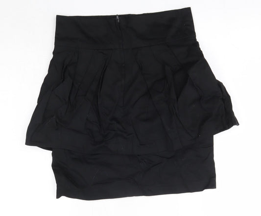 New Look Womens Black Cotton Straight & Pencil Skirt Size 8