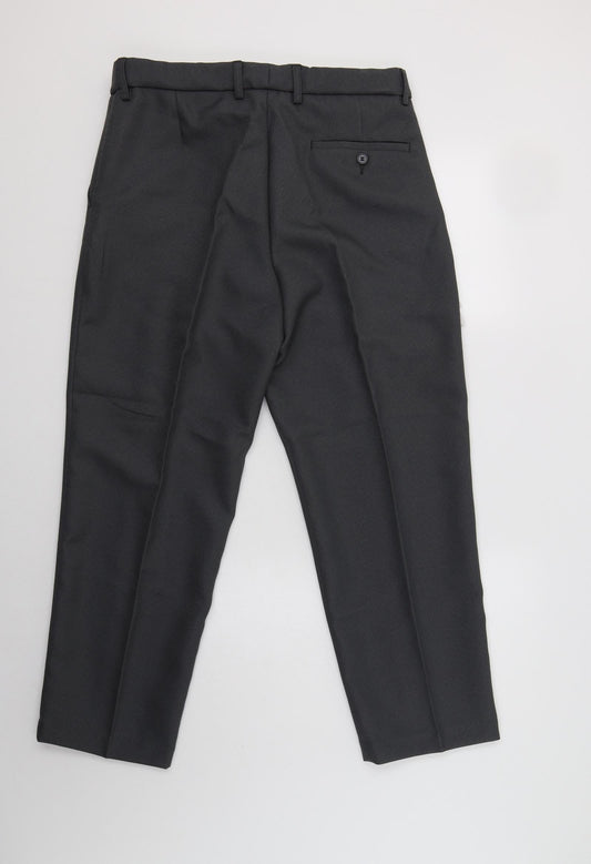 Carabou Mens Grey Polyester Dress Pants Trousers Size 36 L27 in Regular Button