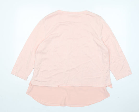 Together Womens Pink Round Neck Viscose Pullover Jumper Size L